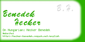 benedek hecker business card